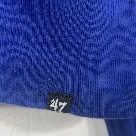 🔥🏀 Vintage PHILADELPHIA 76ers NBA Logo HOODIE SWEATSHIRT ‘47 Brand Sz Lg - EUC - Picture 5 of 10